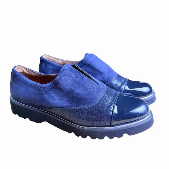 Donald J. Pliner Shoes - DONALD J. PLINER Cloud Blue Suede Leather Laceless Oxford Womens Shoes 8.5 M